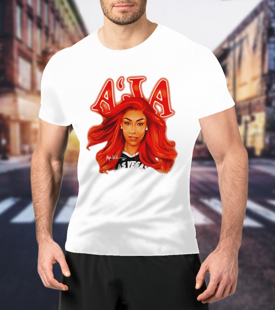 A'ja Wilson Aces Las Vegas Playa Society T-Shirt