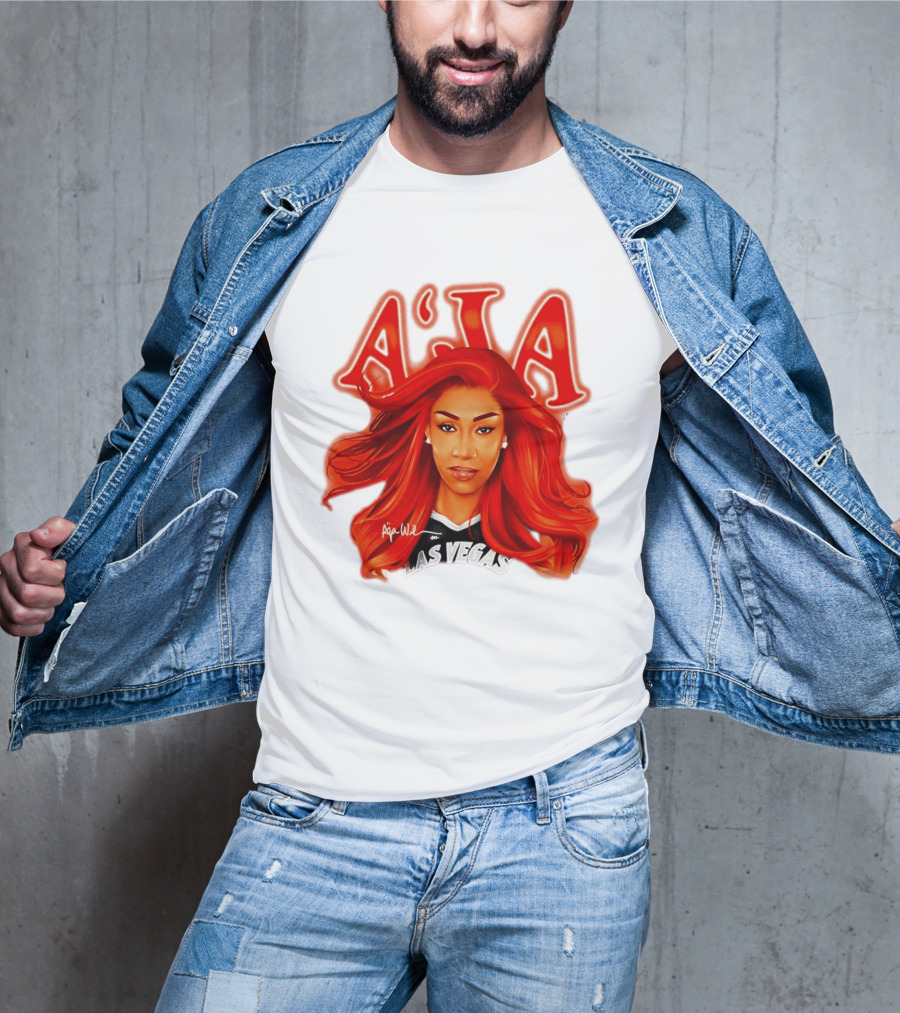 A'ja Wilson Aces Las Vegas Playa Society T-Shirt