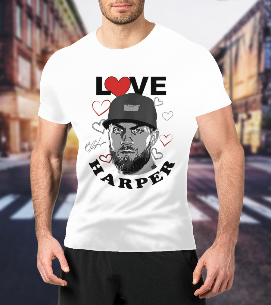 Love Bryce Harper Philadelphia Phillies Baseball Heart T-Shirt