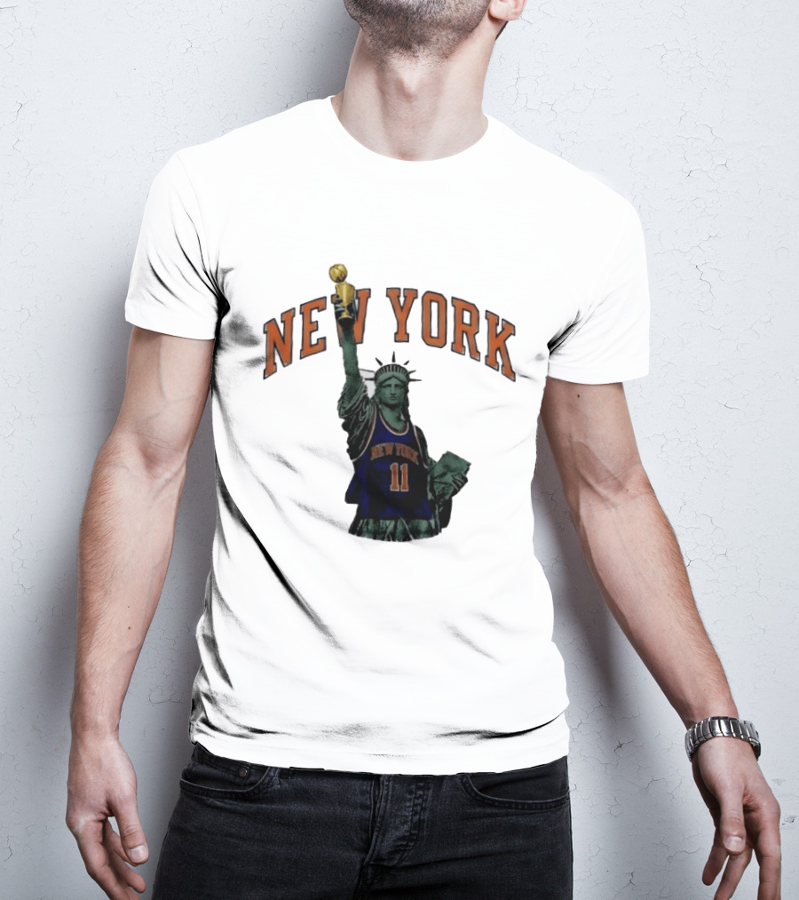 New York Knicks Jalen Brunson Statue Liberty Trophy Meme T-Shirt