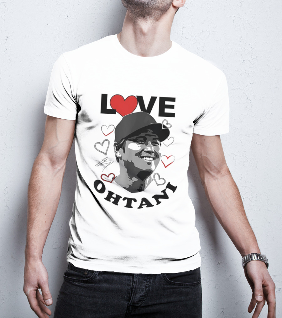 Love Shohei Ohtani Baseball Heart Los Angeles T-Shirt