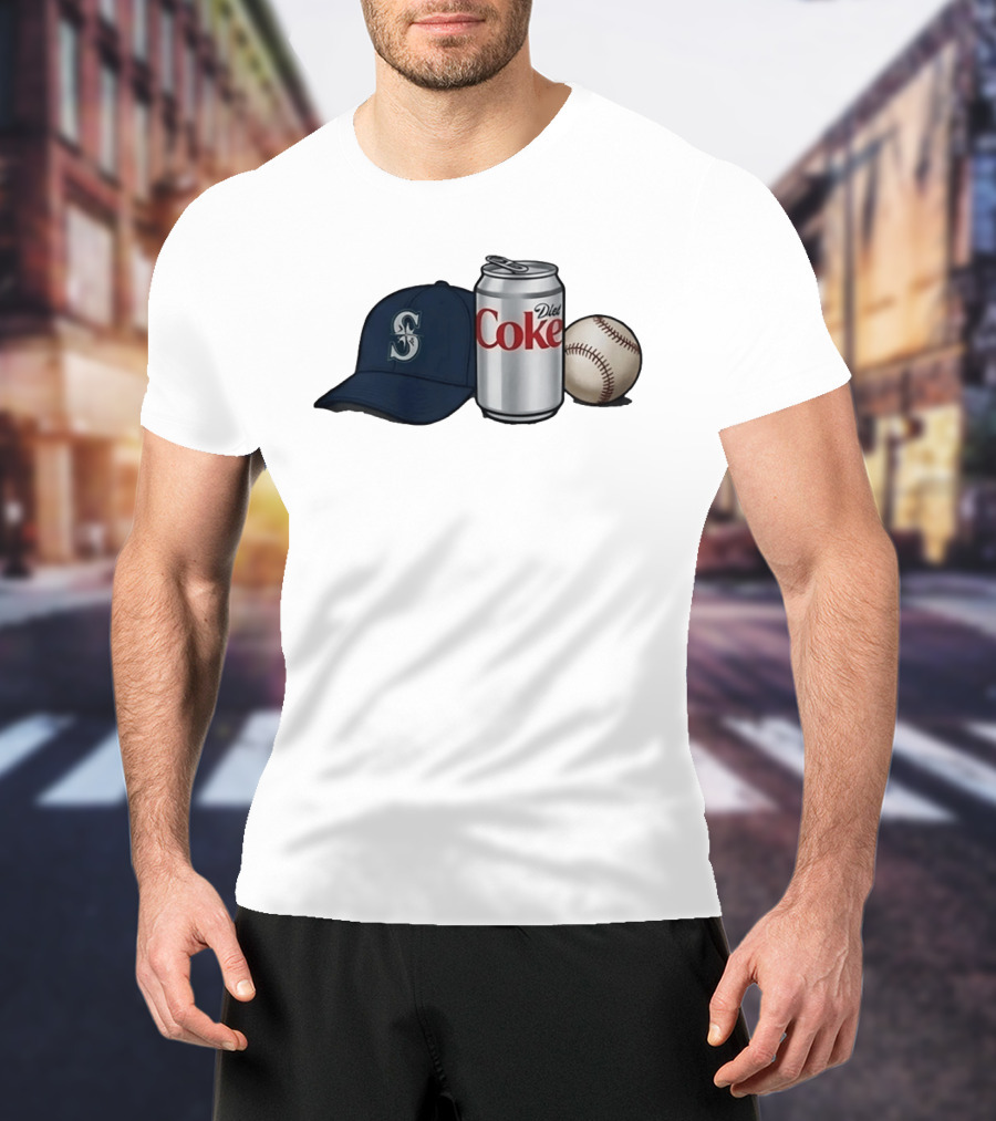 Mariners Diet Coke Baseball Cap And Ball T-Shirt