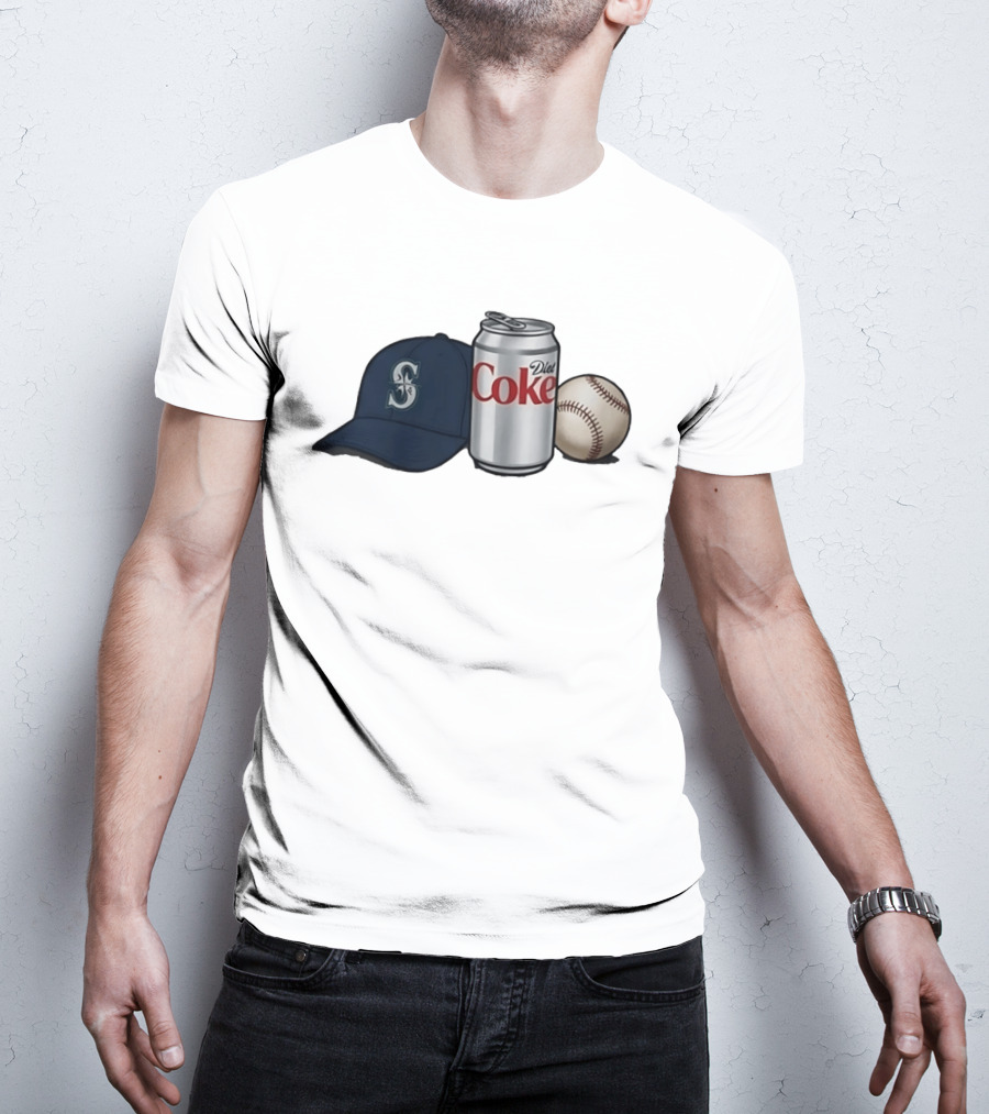 Mariners Diet Coke Baseball Cap And Ball T-Shirt
