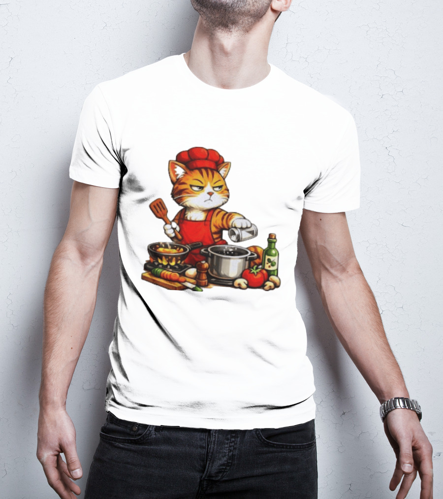 I Cook Better When You're Not Ing Cat Chef Cooking Scene T-Shirt