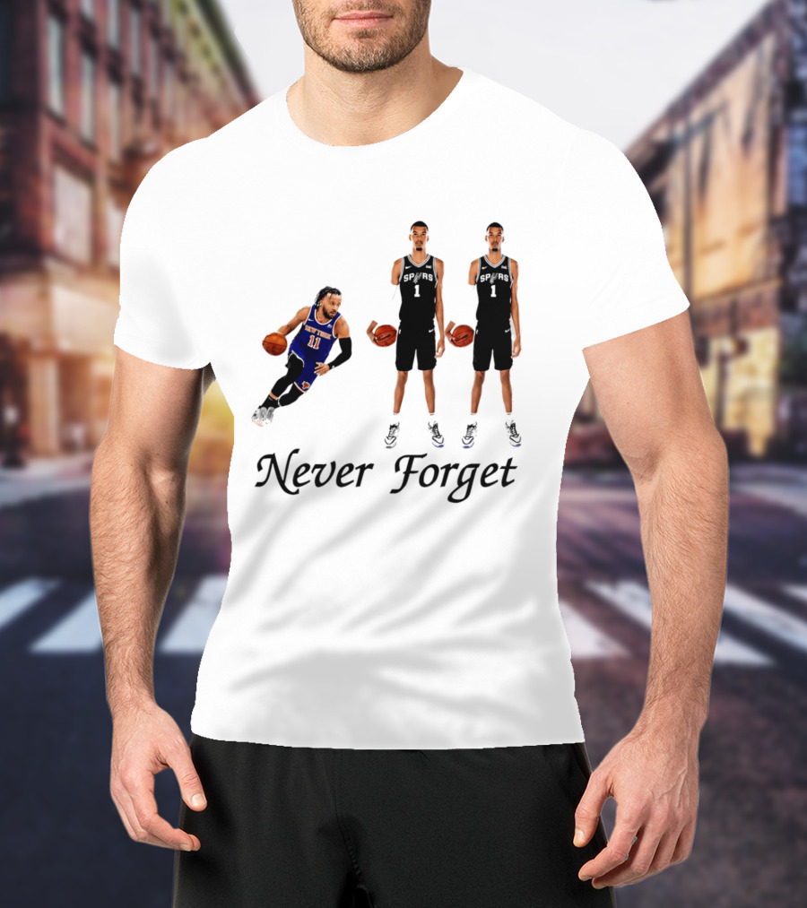 Jalen Brunson 11 Victor Wembanyama 1 Never Forget T-Shirt