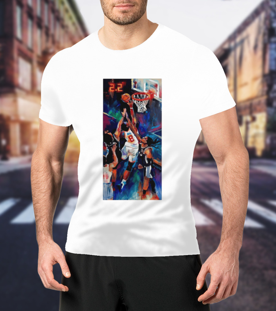 OG Anunoby Tip In 2.2 New York Knicks NBA Basketball Player Action T-Shirt