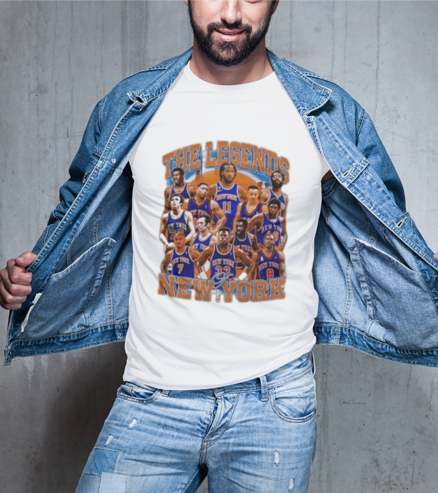 The Legends Of New York Basketball Collage T-Shirt