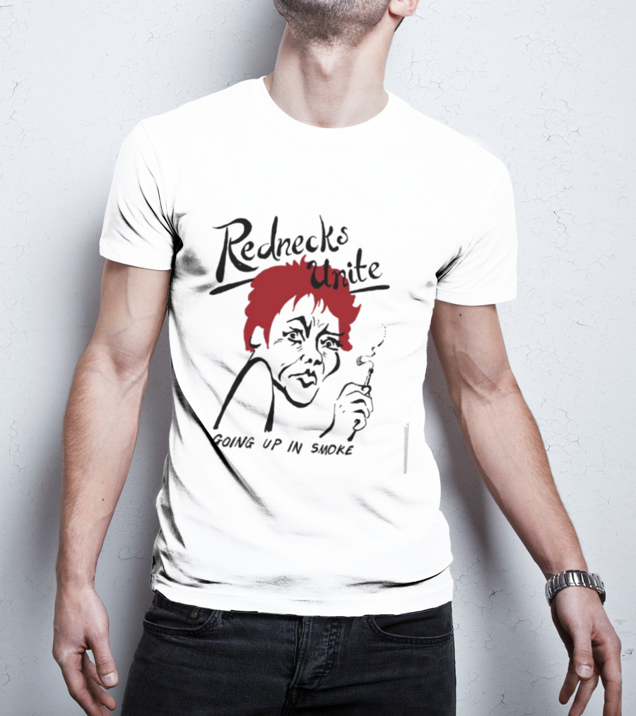 Rednecks Unite Going Up In Smoke Retro Cartoon Style Smoking T-Shirt