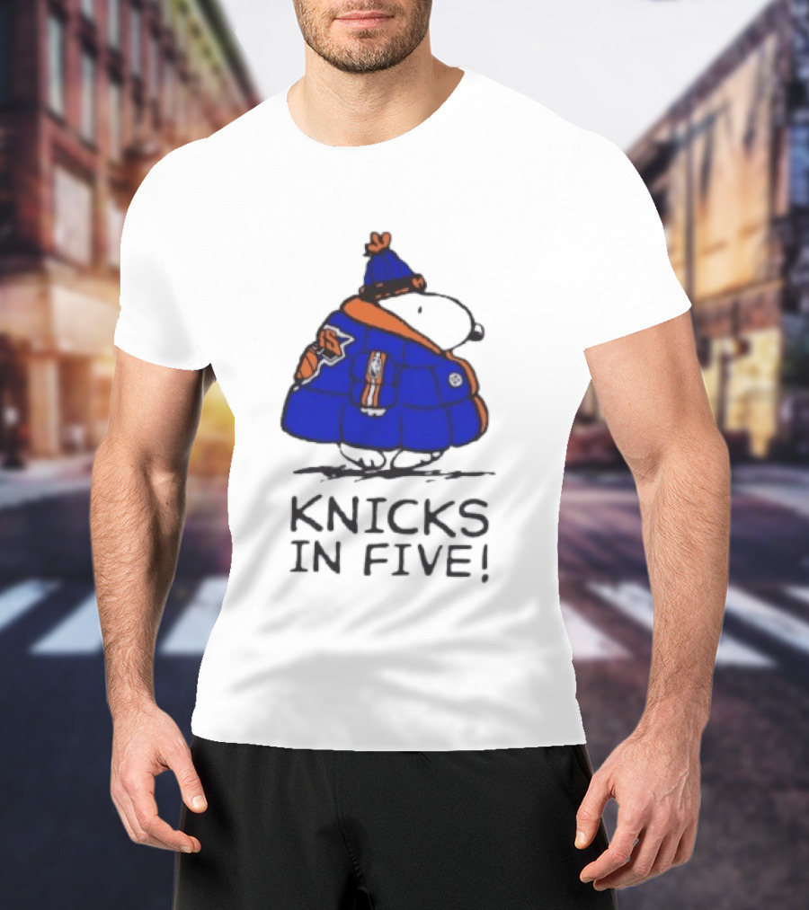 Snoopy Knicks In Five Peanuts Basketball Fan T-Shirt