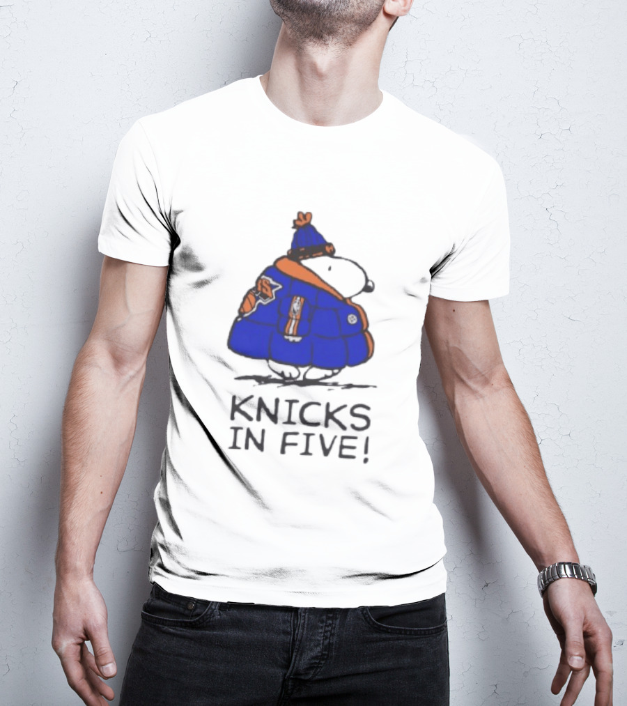Snoopy Knicks In Five Peanuts Basketball Fan T-Shirt