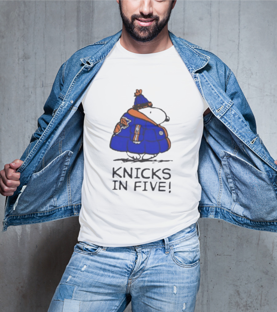 Snoopy Knicks In Five Peanuts Basketball Fan T-Shirt