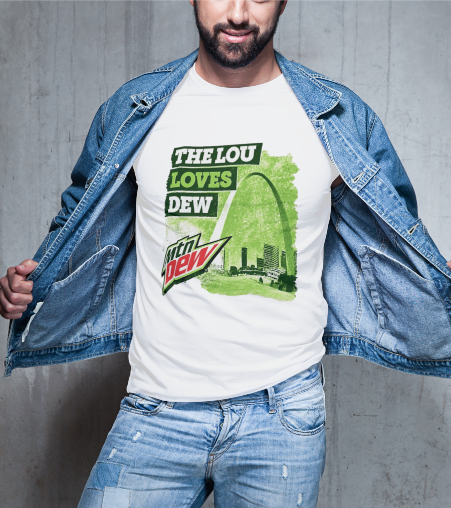 The Lou Loves Dew Mtn Dew St Louis Gateway Arch T-Shirt