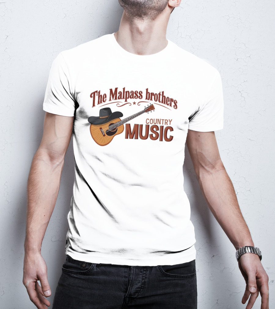 The Malpass Brothers Country Music Guitar And Cowboy Hat T-Shirt