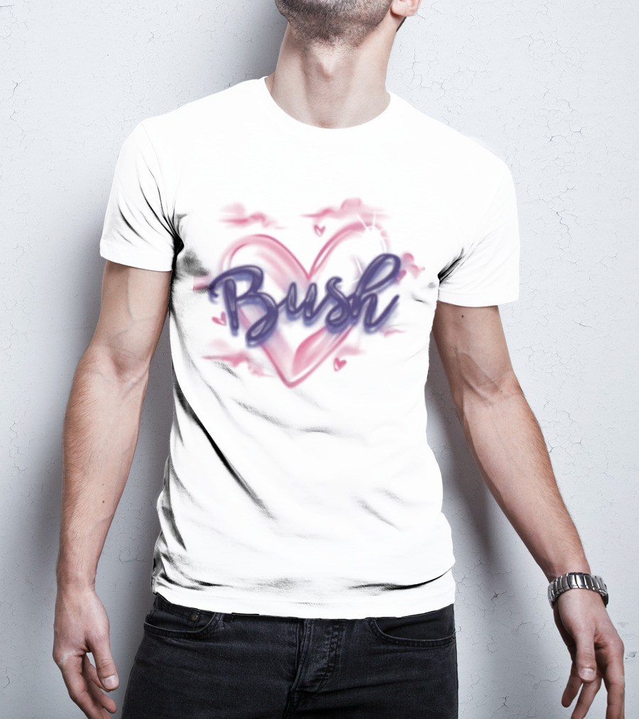 Bush Heart Graffiti Red And Blue T-Shirt
