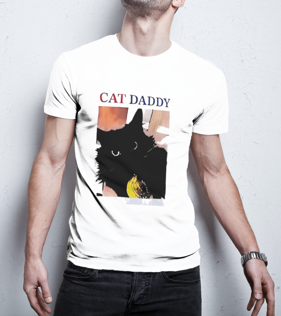 Cat Daddy Black Cat Image With Yellow Banana Accessory T-Shirt