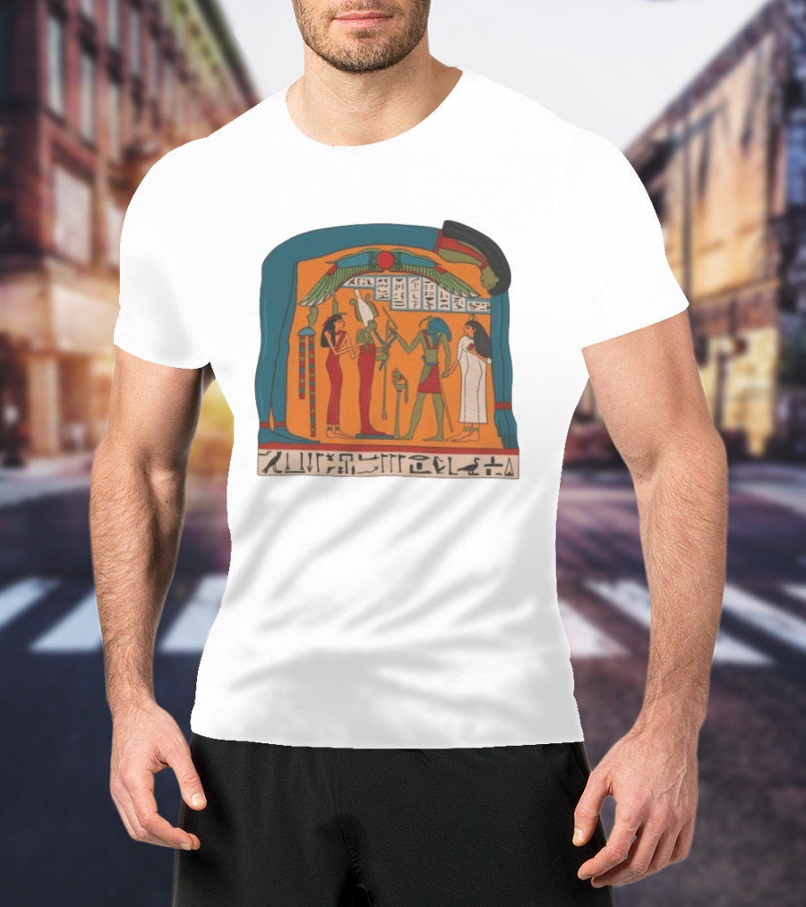Panel Of Tabakenkhonsu Egyptian Hieroglyphs And Deities T-Shirt