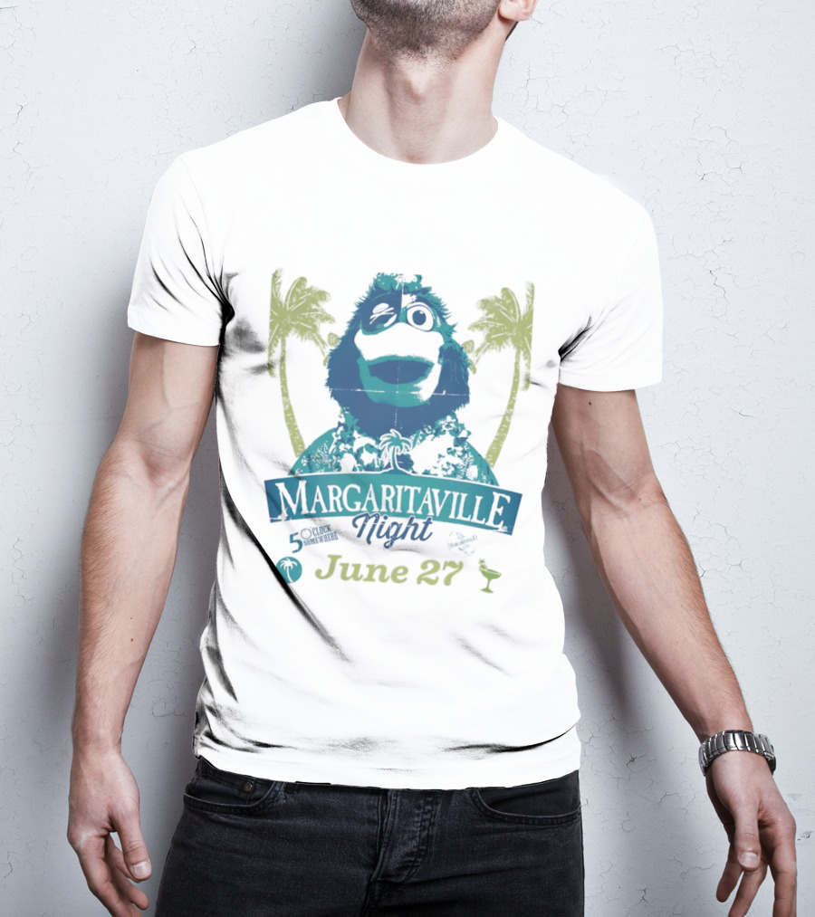 Philly Phanatic Margaritaville Night 5 O' Somewhere June 27 Palm Trees T-Shirt