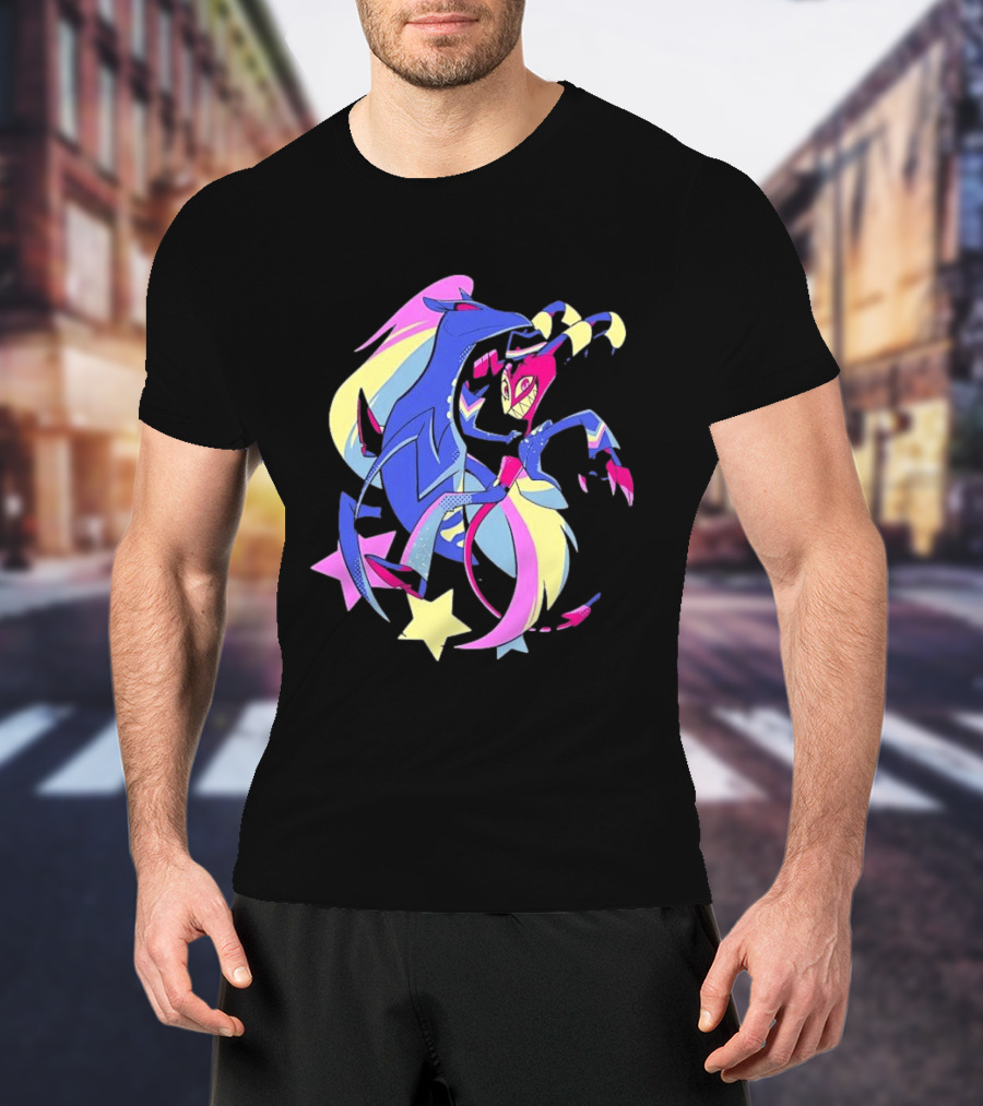 Blitz And Stolas Helluva Boss Neon Aesthetic Stars T-Shirt