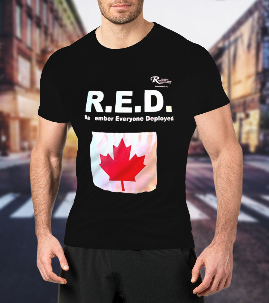 R.E.D. Remember Everyone Deployed Canadian Maple Leaf T-Shirt