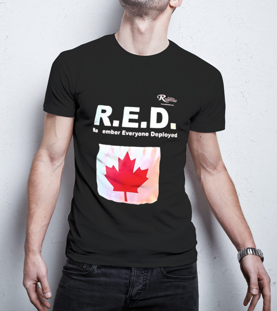 R.E.D. Remember Everyone Deployed Canadian Maple Leaf T-Shirt