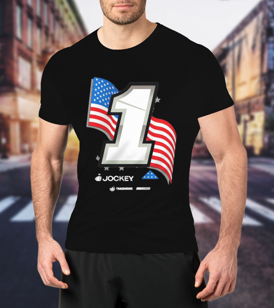 Ross Chastain 1 Jockey Folds Of Honor American Flag Trackhouse NASCAR Racing T-Shirt