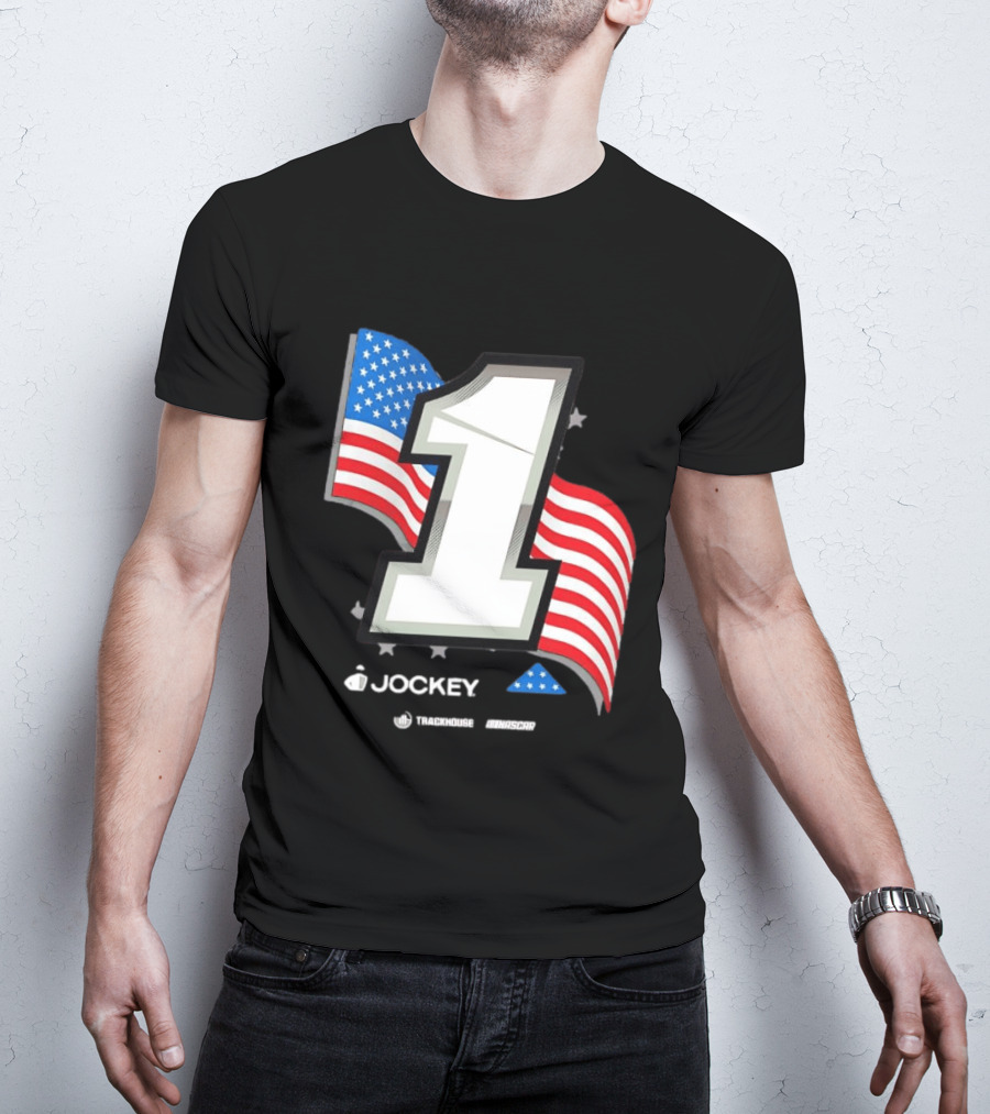 Ross Chastain 1 Jockey Folds Of Honor American Flag Trackhouse NASCAR Racing T-Shirt
