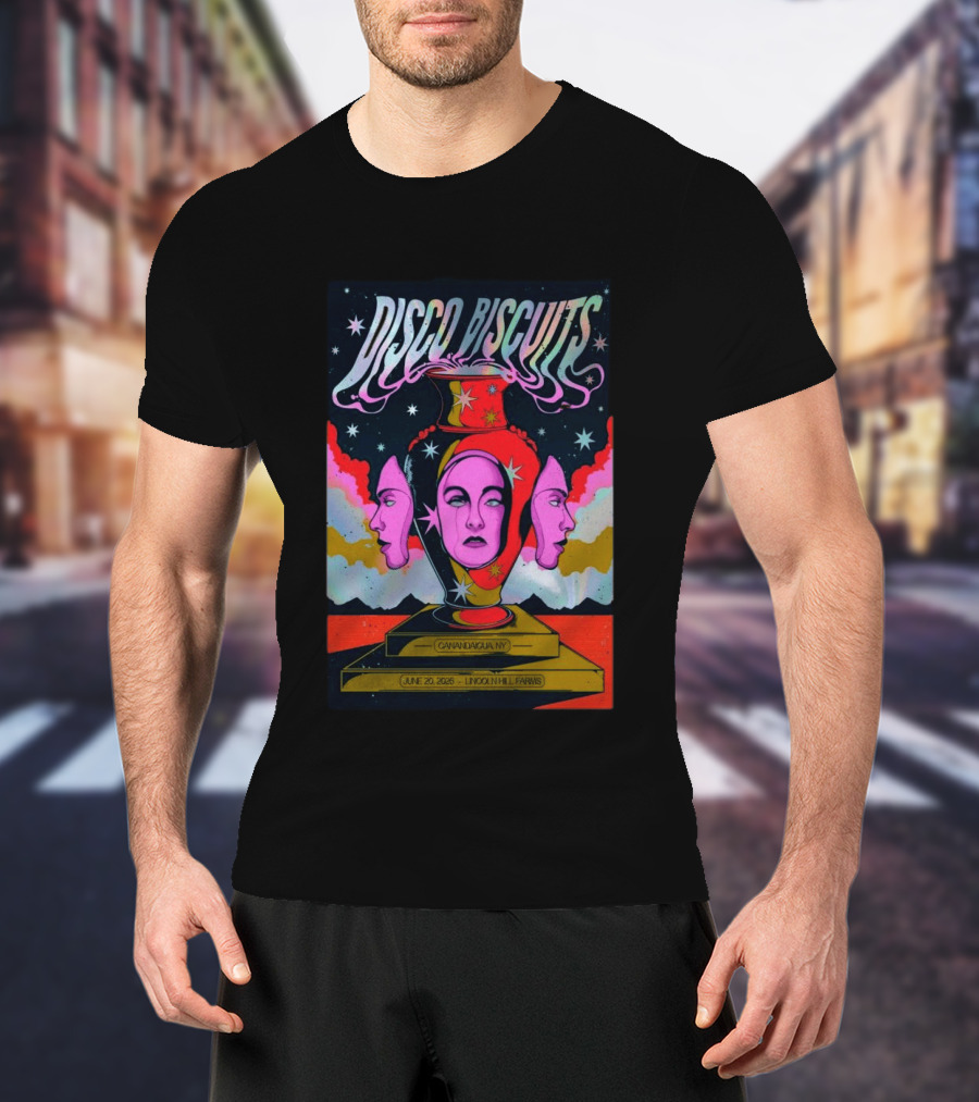 Disco Biscuits Lincoln Hill Farms June 20 2026 Canandaigua NY Psychedelic T-Shirt