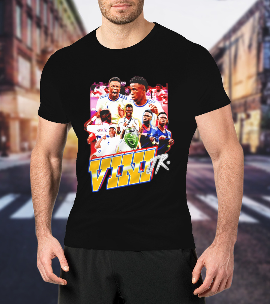 Vini Jr Vinicius Junior Real Madrid Football Collage T-Shirt
