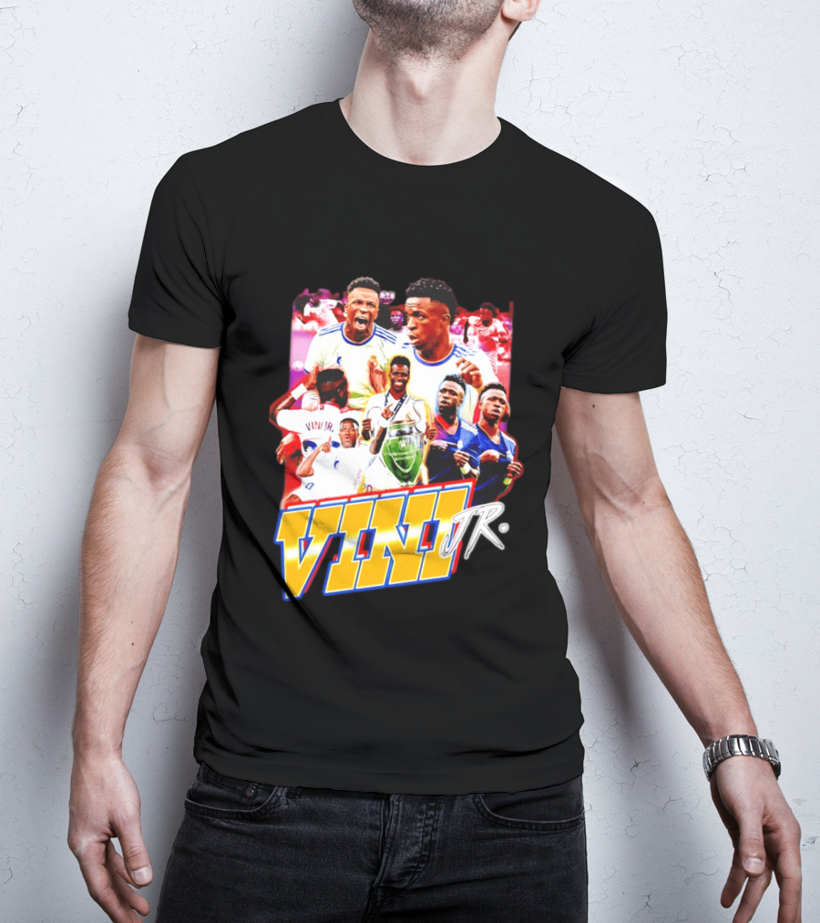 Vini Jr Vinicius Junior Real Madrid Football Collage T-Shirt