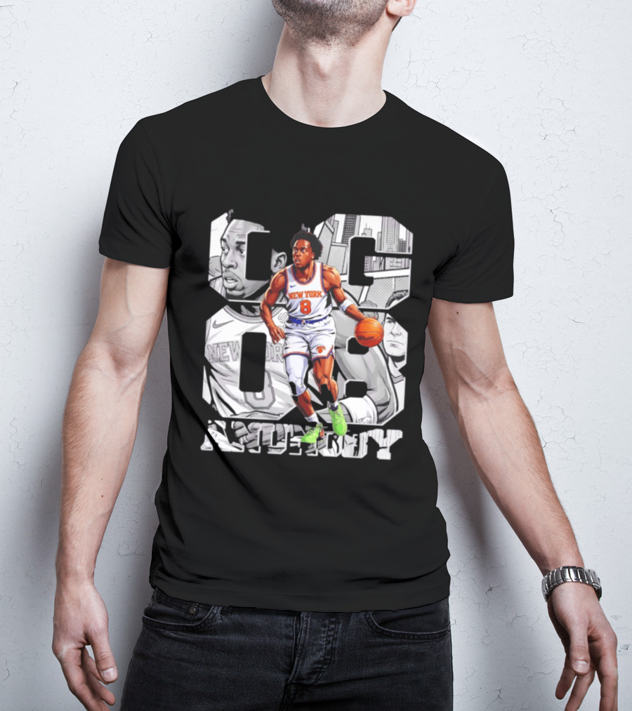 New York Anunoby 08 Basketball Comic Knicks T-Shirt