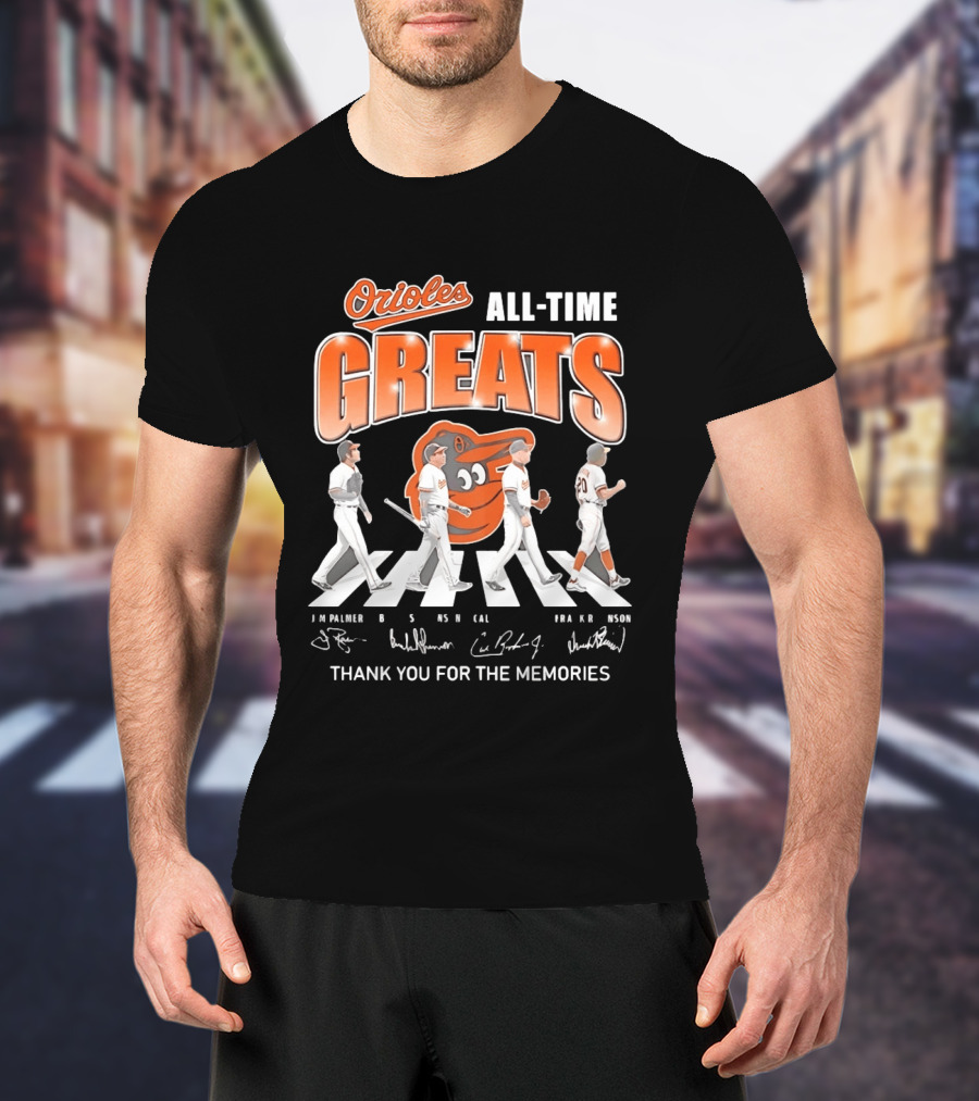 Orioles All Time Greats Thank You For The Memories Baseball Legends Abbey Road T-Shirt
