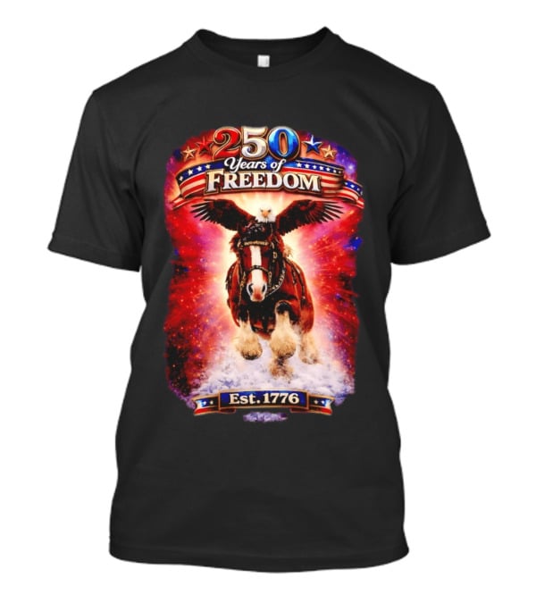 Budweiser 250 Years Of Freedom Eagle Horse Est. 1776 American Patriotic T-Shirt