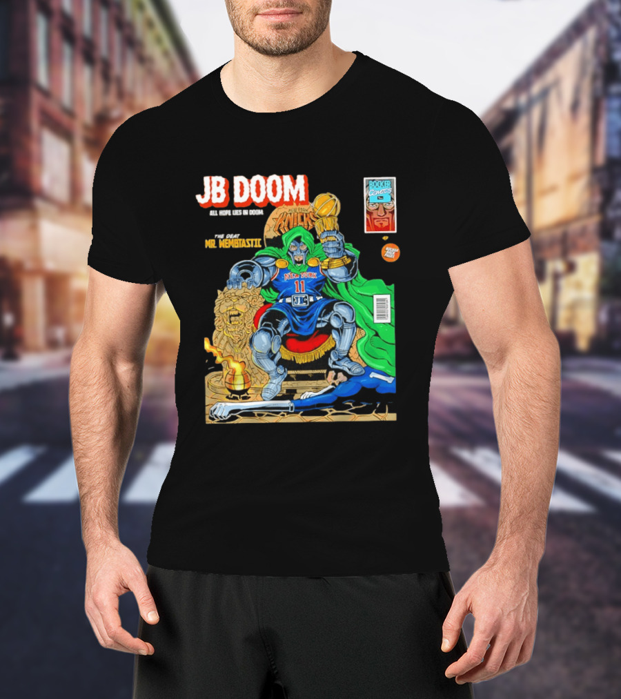 JB Doom New York Knicks 2026 NBA Champs The Death Of Mr. Wembtastic T-Shirt