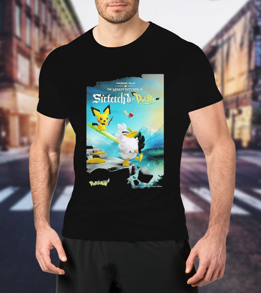 Pokémon Tales The Misadventures Of Sirfetch'd And Pichu Adventure Scene T-Shirt