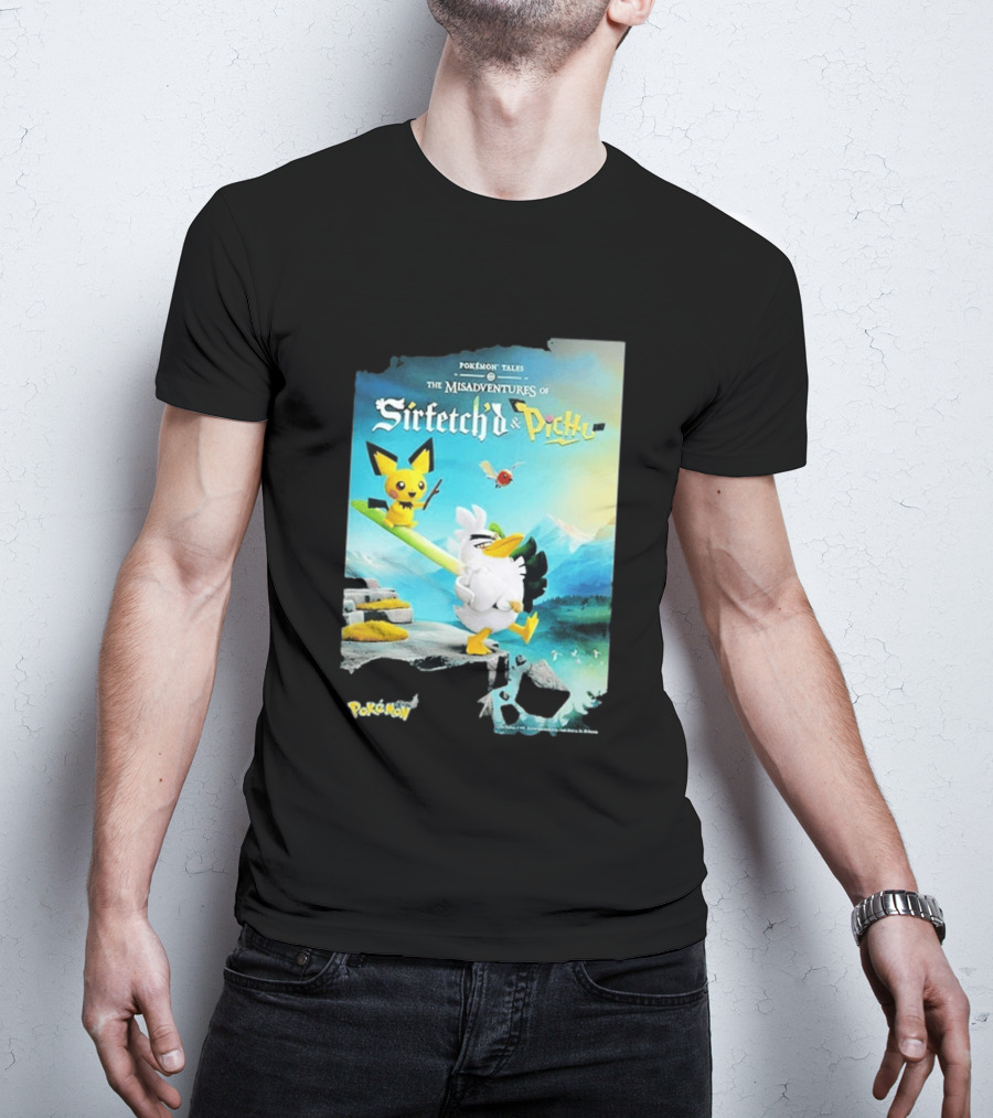 Pokémon Tales The Misadventures Of Sirfetch'd And Pichu Adventure Scene T-Shirt