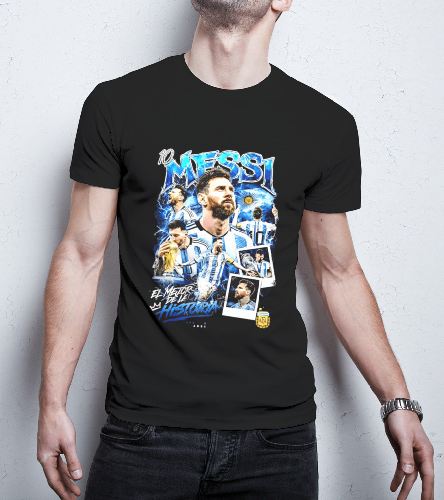 10 Messi El Mejor De La Historia Argentina AFA World Cup T-Shirt
