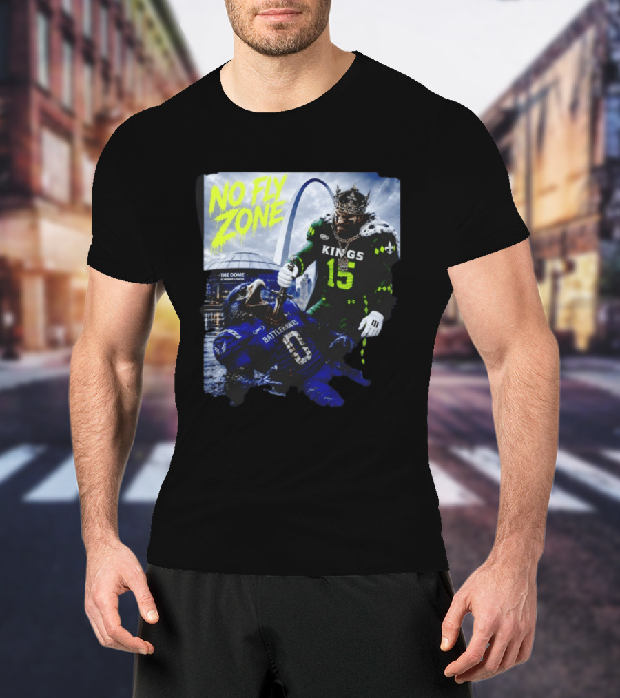 No Fly Zone Kings 15 Defeat Battlehawks The Dome At America's Center T-Shirt