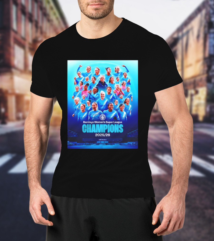 Barclays Women's Super League Champions 2025 2026 Manchester City FC T-Shirt