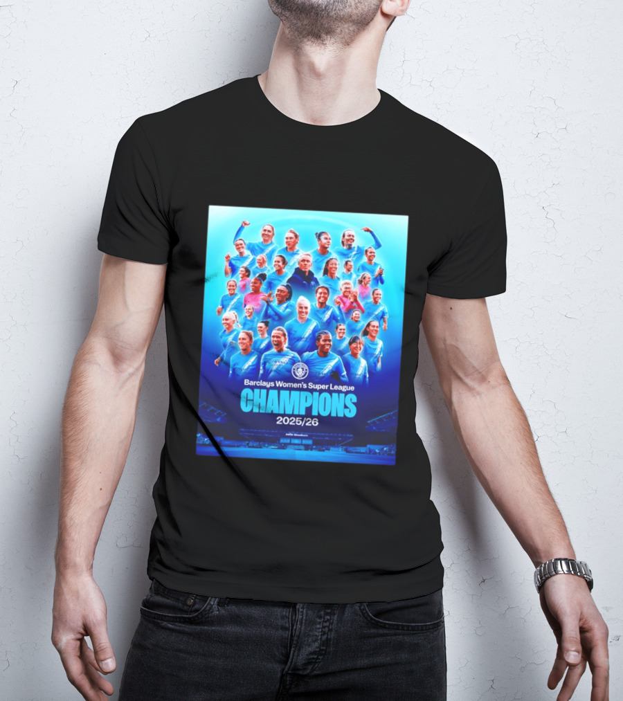 Barclays Women's Super League Champions 2025 2026 Manchester City FC T-Shirt