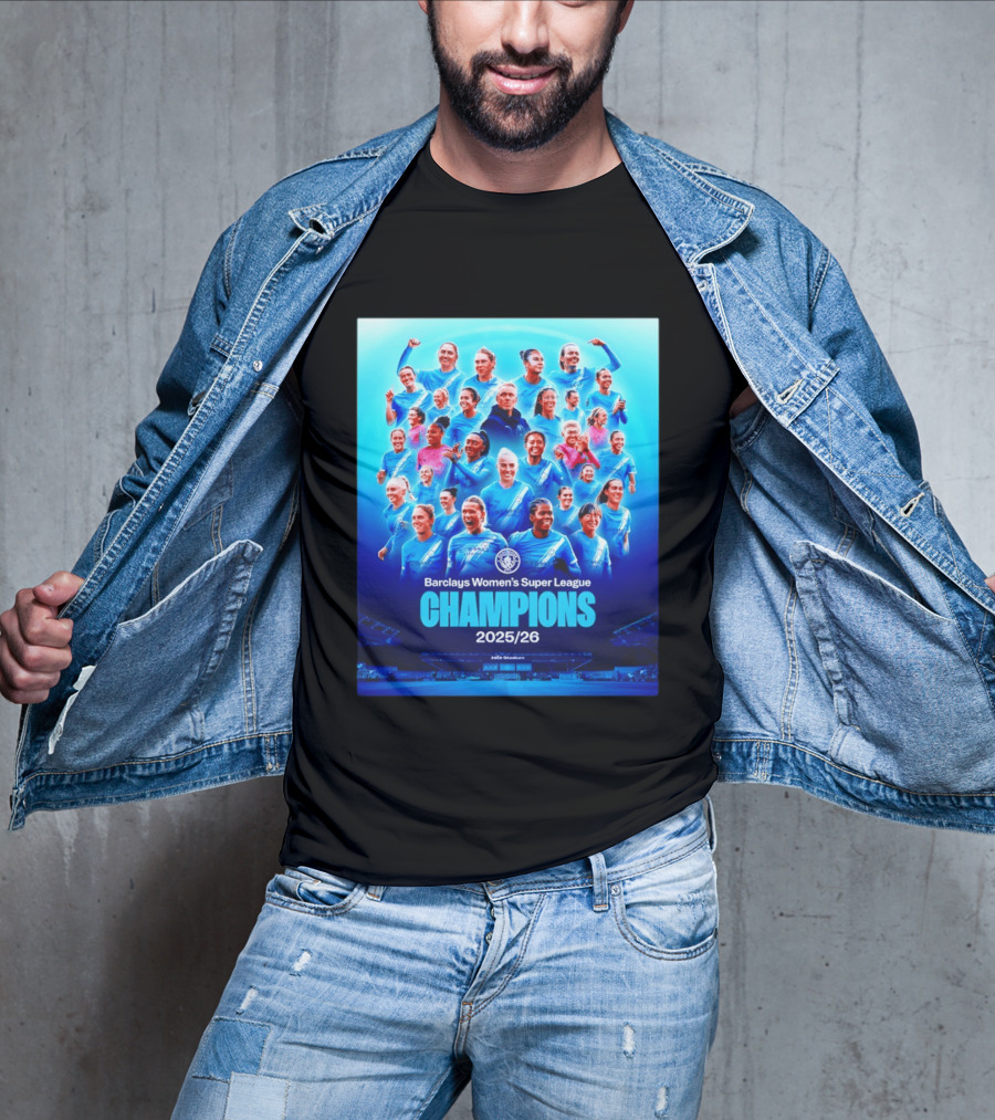 Barclays Women's Super League Champions 2025 2026 Manchester City FC T-Shirt