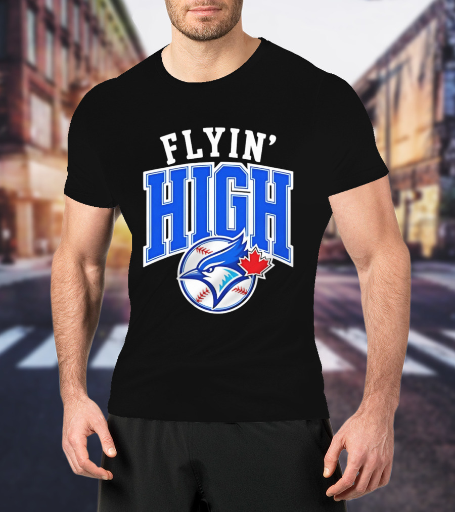 Flyin' High Toronto Blue Jays Maple Leaf Baseball Team T-Shirt