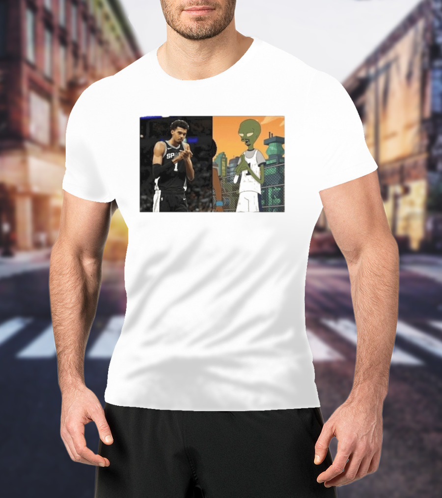 2026 Victor Wembanyama Spurs Alien Meme Basketball Fans T-Shirt