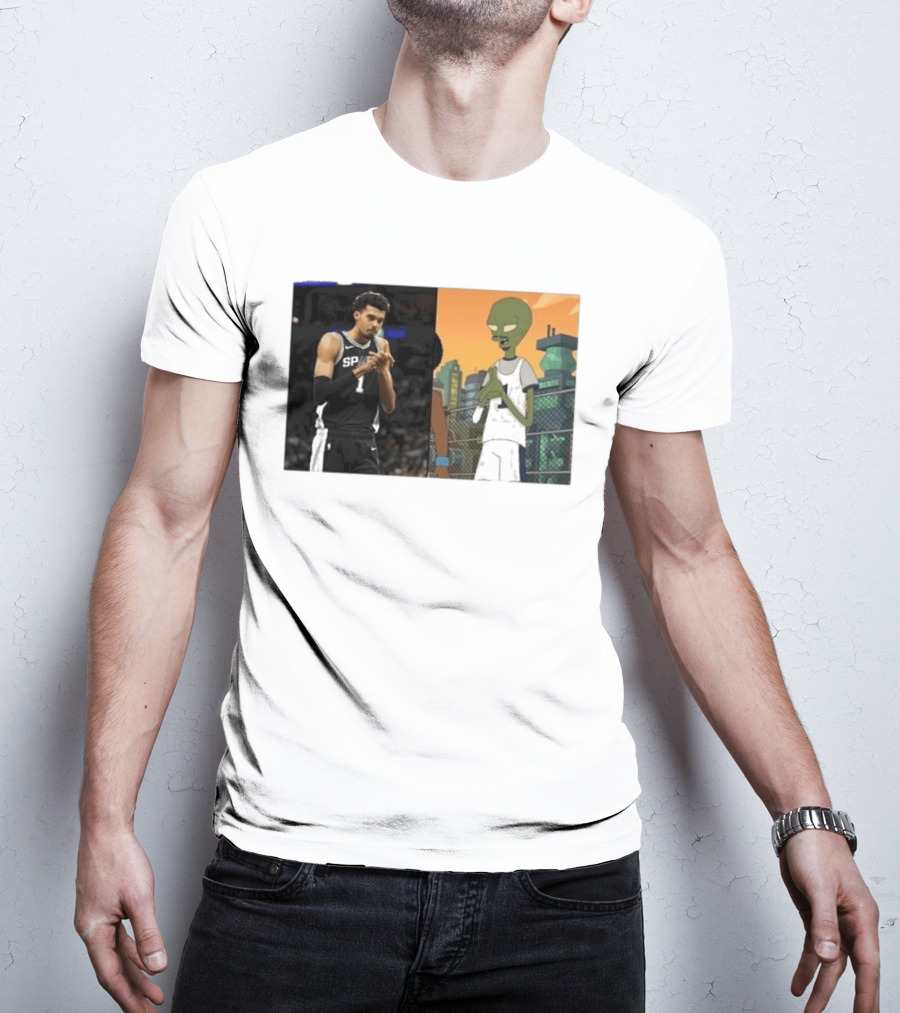 2026 Victor Wembanyama Spurs Alien Meme Basketball Fans T-Shirt