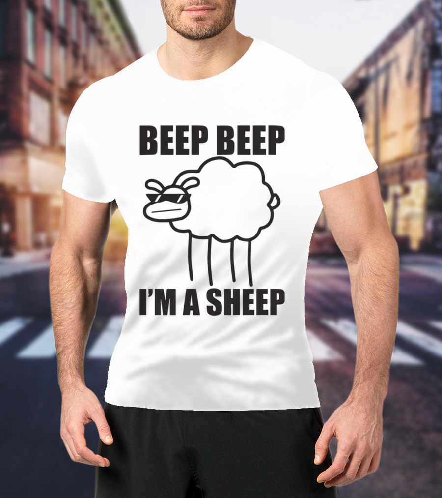 ASDFMOVIE10 Beep Beep I'm A Sheep Racerback Tank T-Shirt