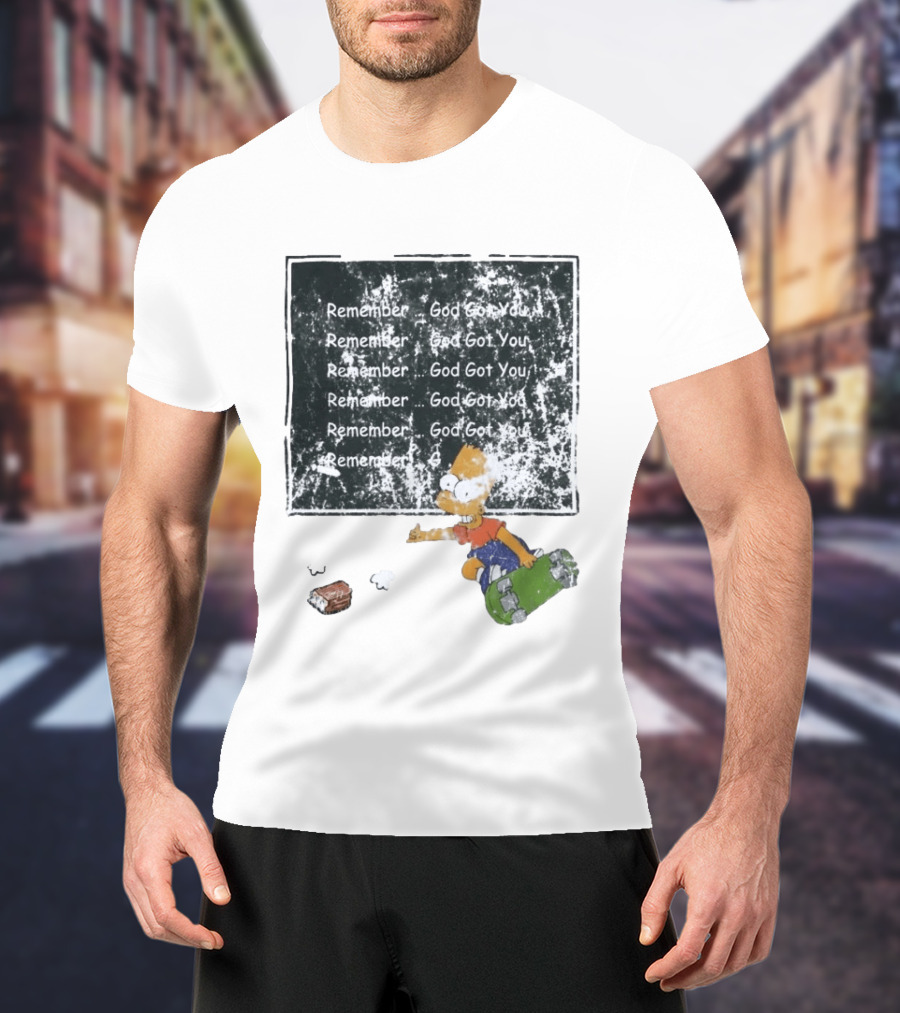 Boneyard Bart Remember God Got You Skateboard T-Shirt