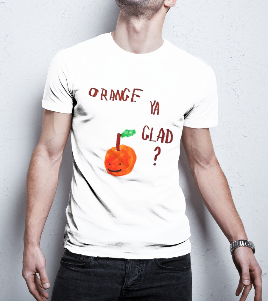Orange Ya Glad Fruit Pun Food Punny Paint Playful Orange T-Shirt