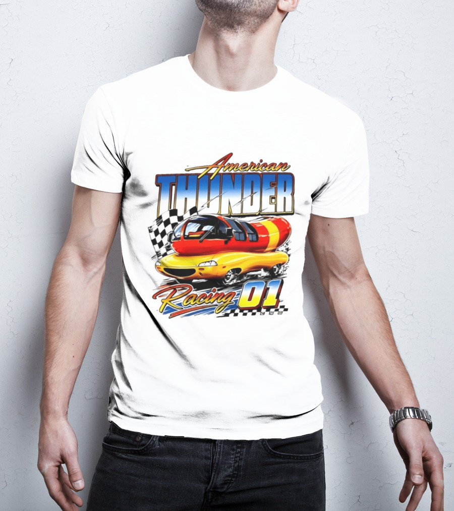 Oscar Mayer American Thunder Racing 01 Car Checkered Flag T-Shirt