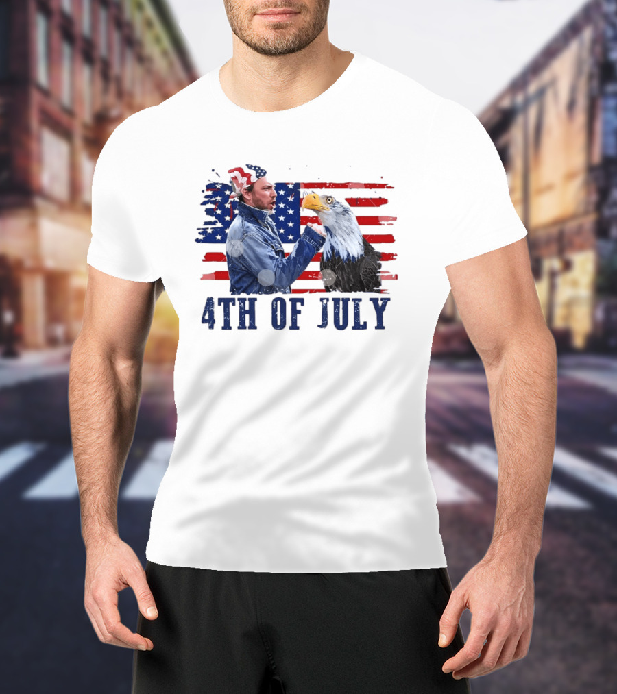 Charlie Kelly Rock Flag Eagle 4th Of July Patriotic Eagle Comedy T-Shirt