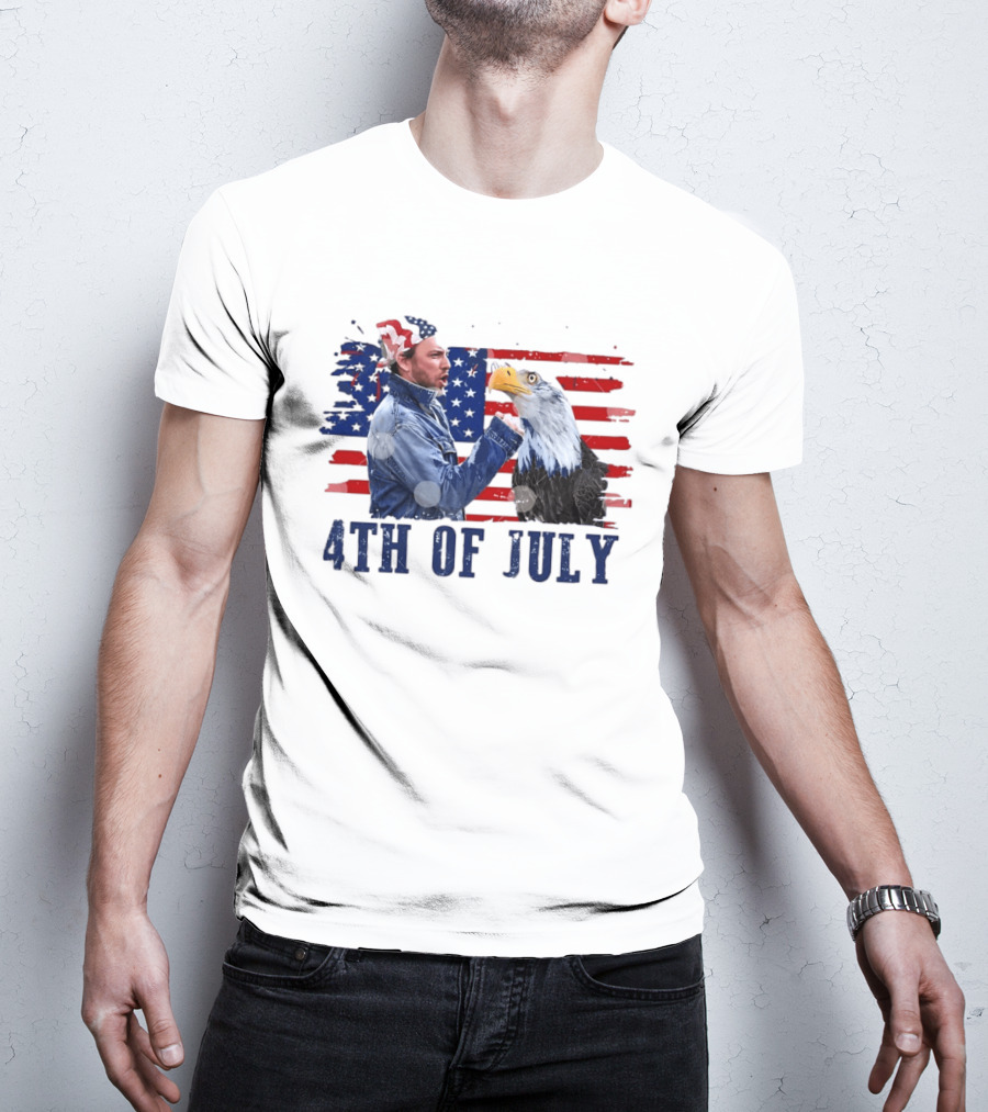 Charlie Kelly Rock Flag Eagle 4th Of July Patriotic Eagle Comedy T-Shirt