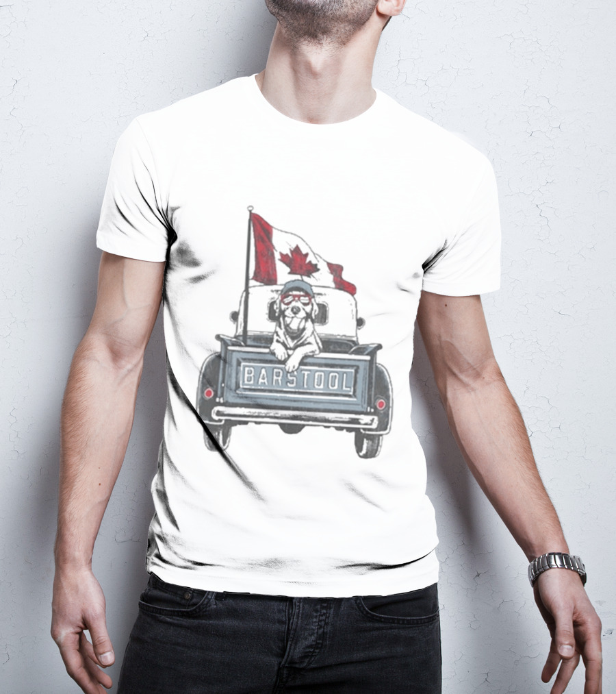 Barstool Truck Life Canadian Flag Dog T-Shirt